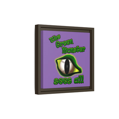 green monster - framed canvas art (light purple)
