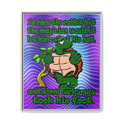 turtle race - framed canvas art (purple wave)