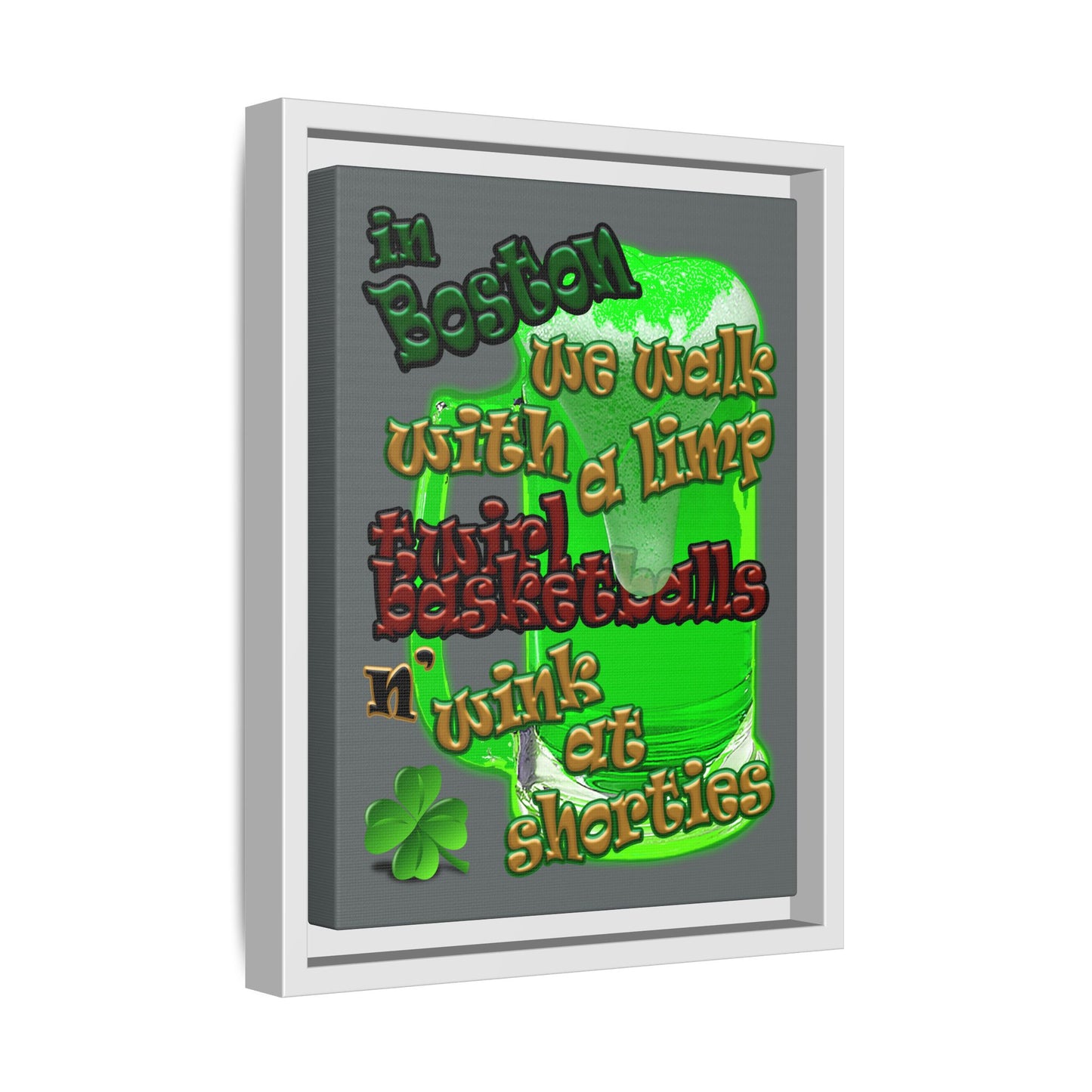 celtics logo - framed canvas art (dark grey)