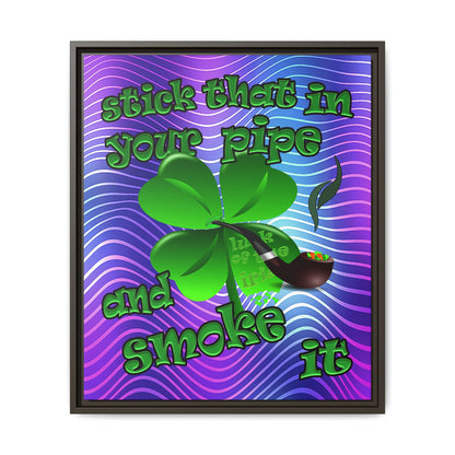 stick that in your pipe and smoke it - framed canvas art (purple wave)