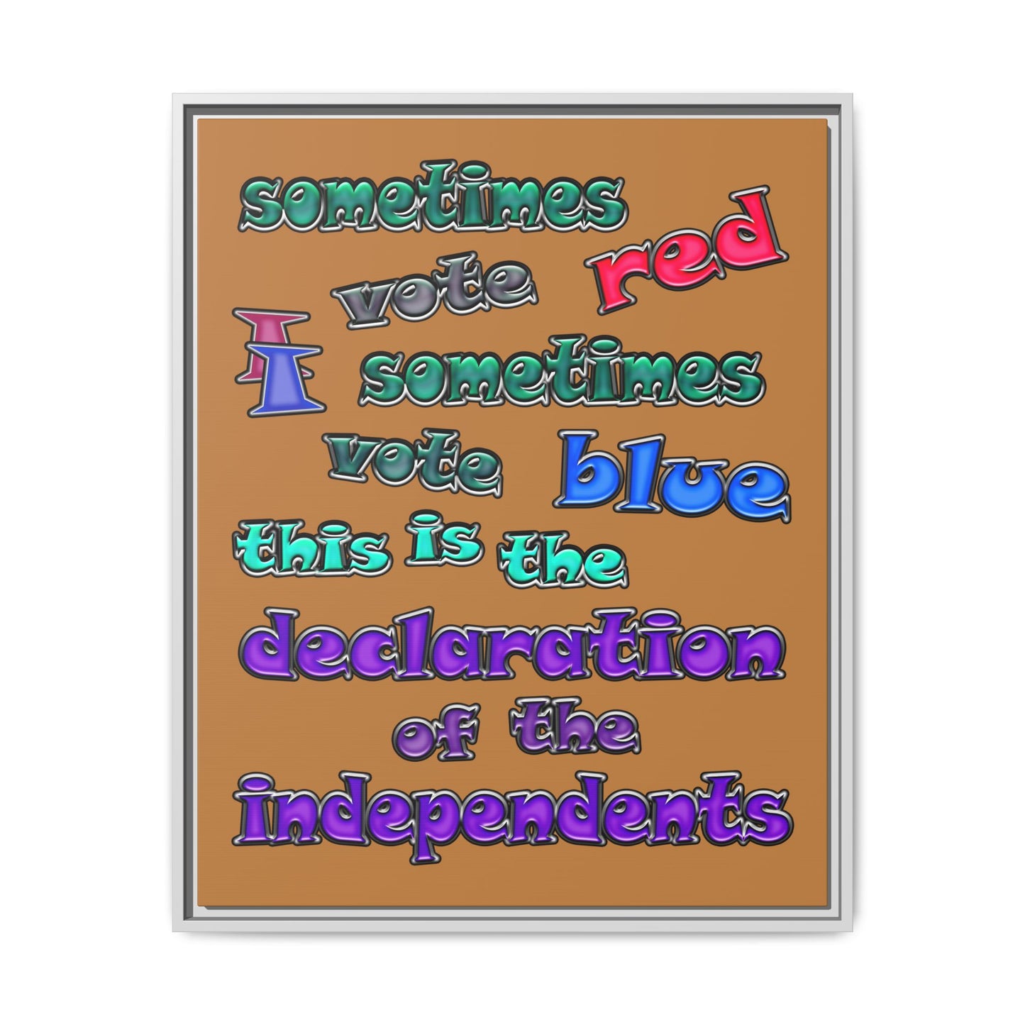 declaration of the independents - framed canvas art (light brown)