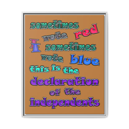 declaration of the independents - framed canvas art (light brown)