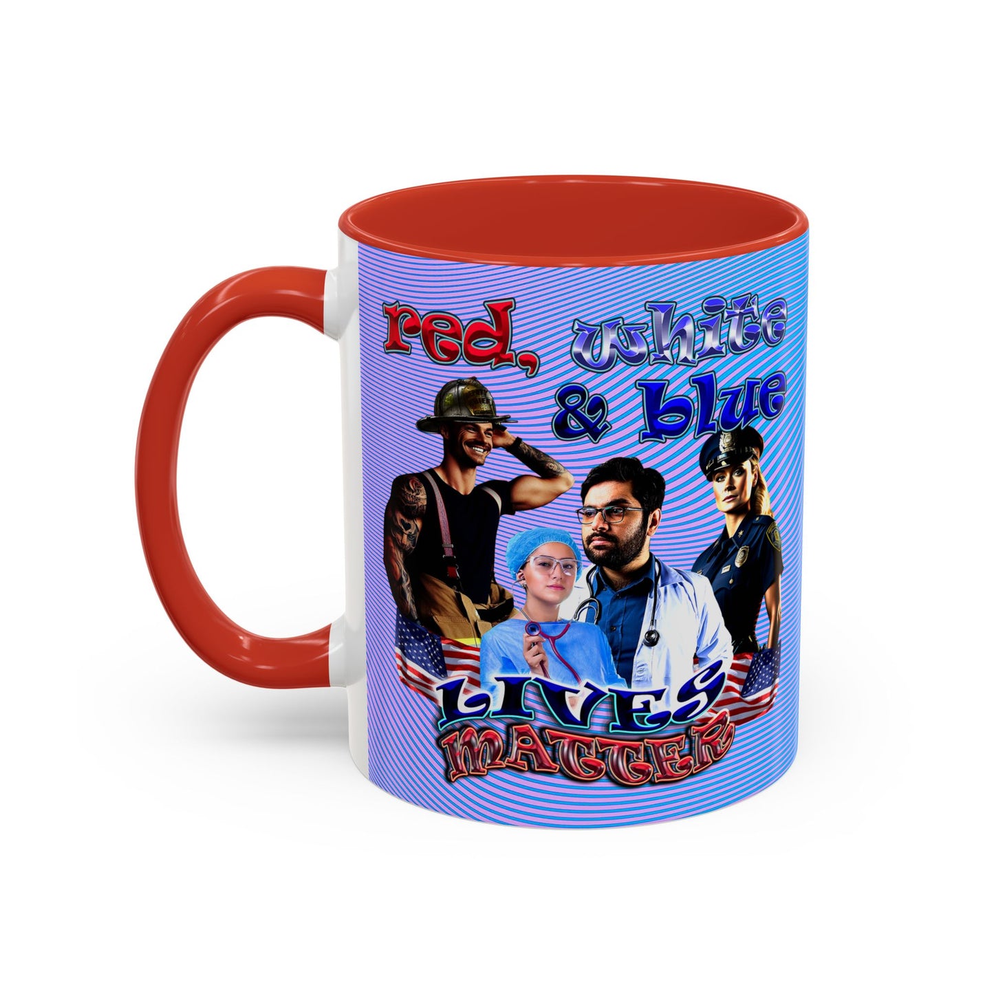 rw&b lives matter - Accent Mug (light blue-purple wave)