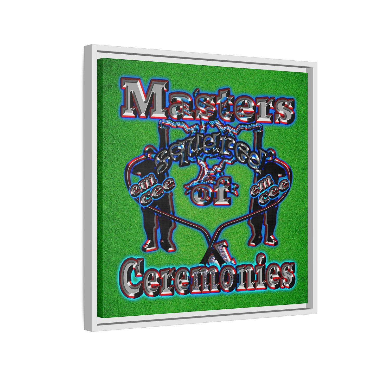 em cee squared - framed canvas art (green turf)
