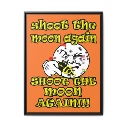 shoot the moon again - framed canvas art (crusta)