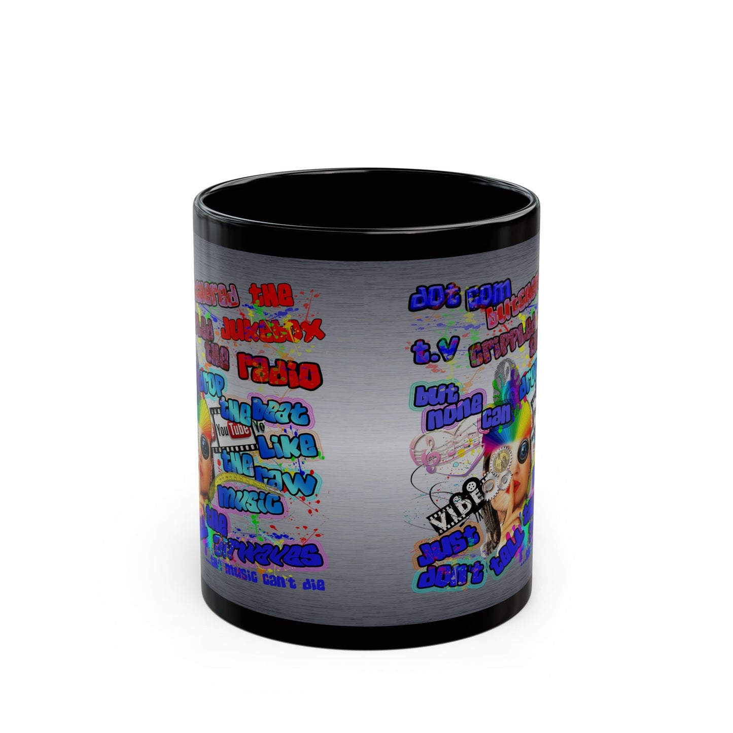 drop the beat - Black Mug (brushed nickel)