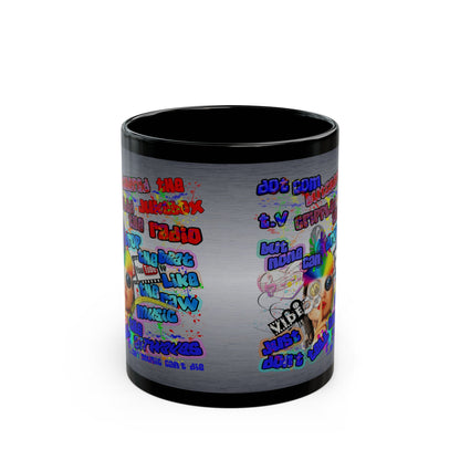 drop the beat - Black Mug (brushed nickel)