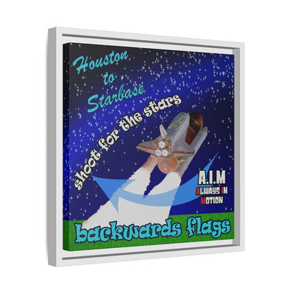 shoot for the stars - framed canvas art ('snoops' background)