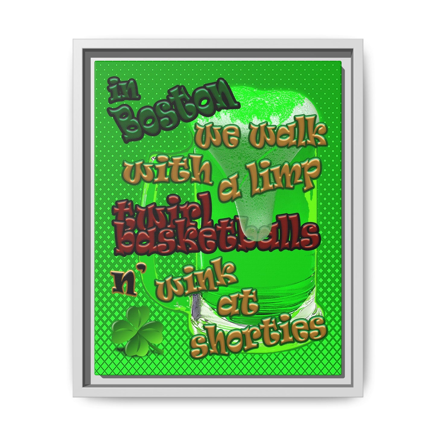celtics logo - framed canvas art (logo green)