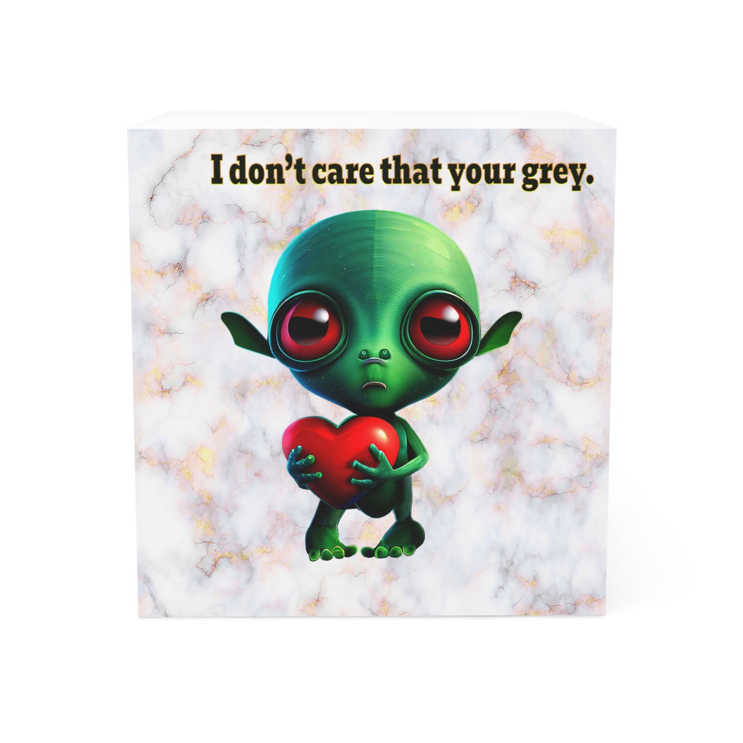 I don't care that your grey - note cube (white marble)