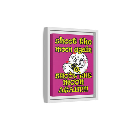 shoot the moon again - framed canvas art (pink)