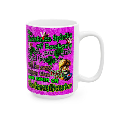 christmas spirits of boston - White Mug (pink swirl)