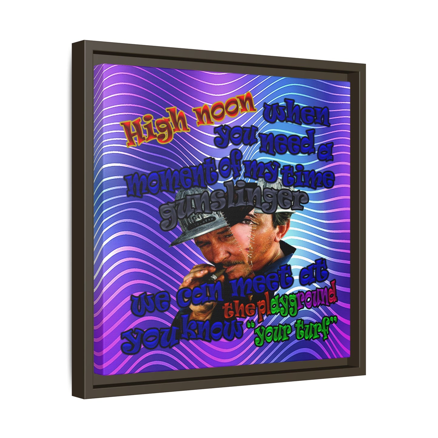 high noon - framed canvas art (purple wave)