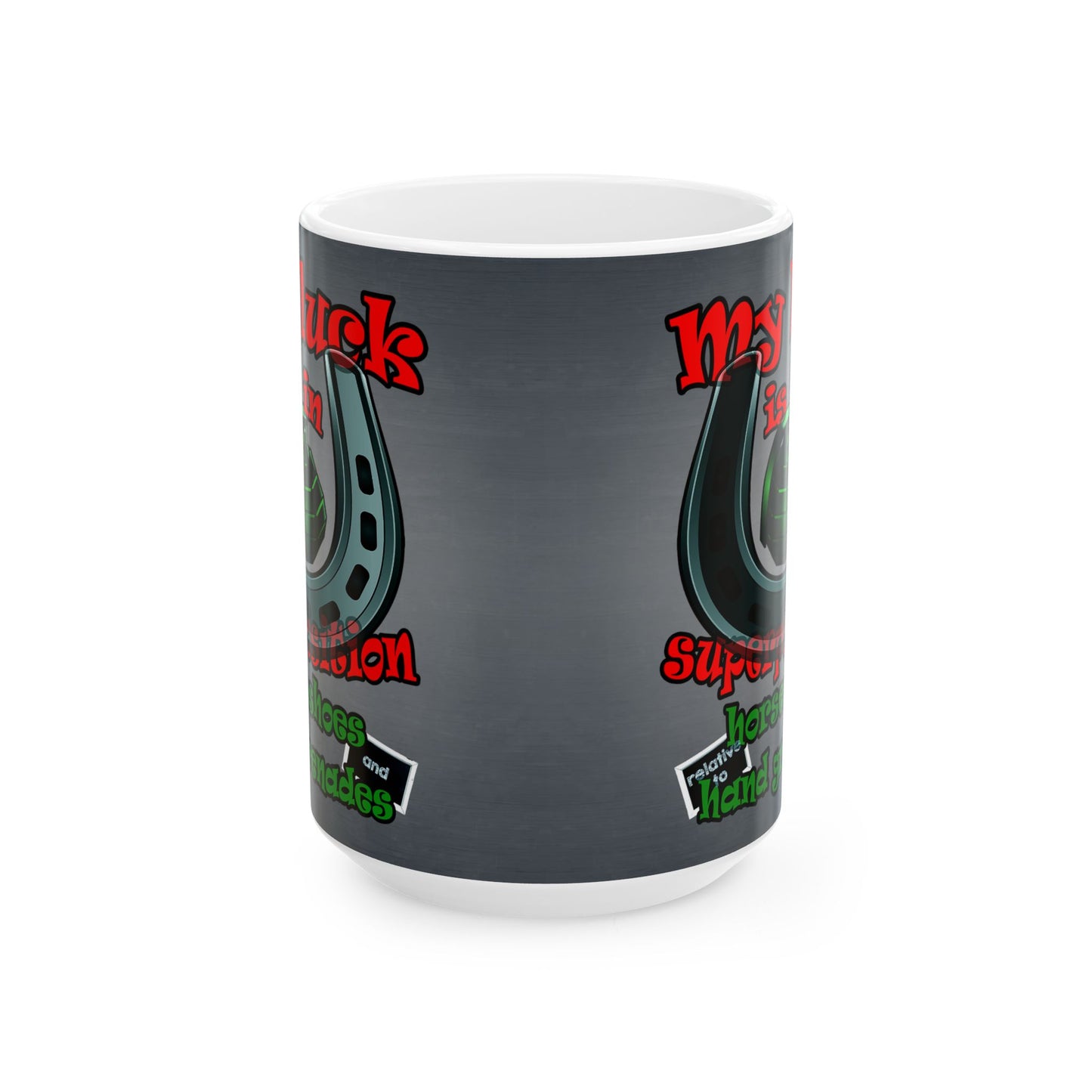 my luck - White Mug (grey-light grey)