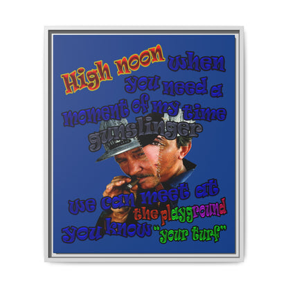 high noon - framed canvas art (dark blue)