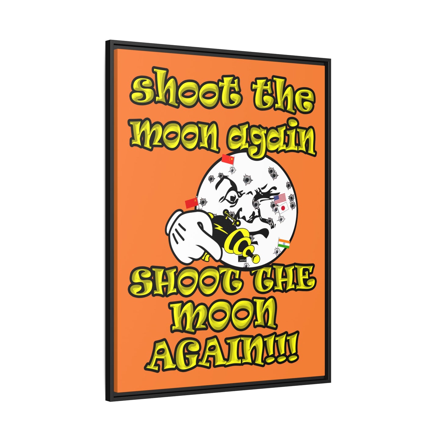 shoot the moon again - framed canvas art (crusta)