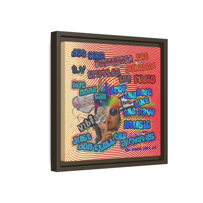 drop the beat - framed canvas art (yellow-orange wave)