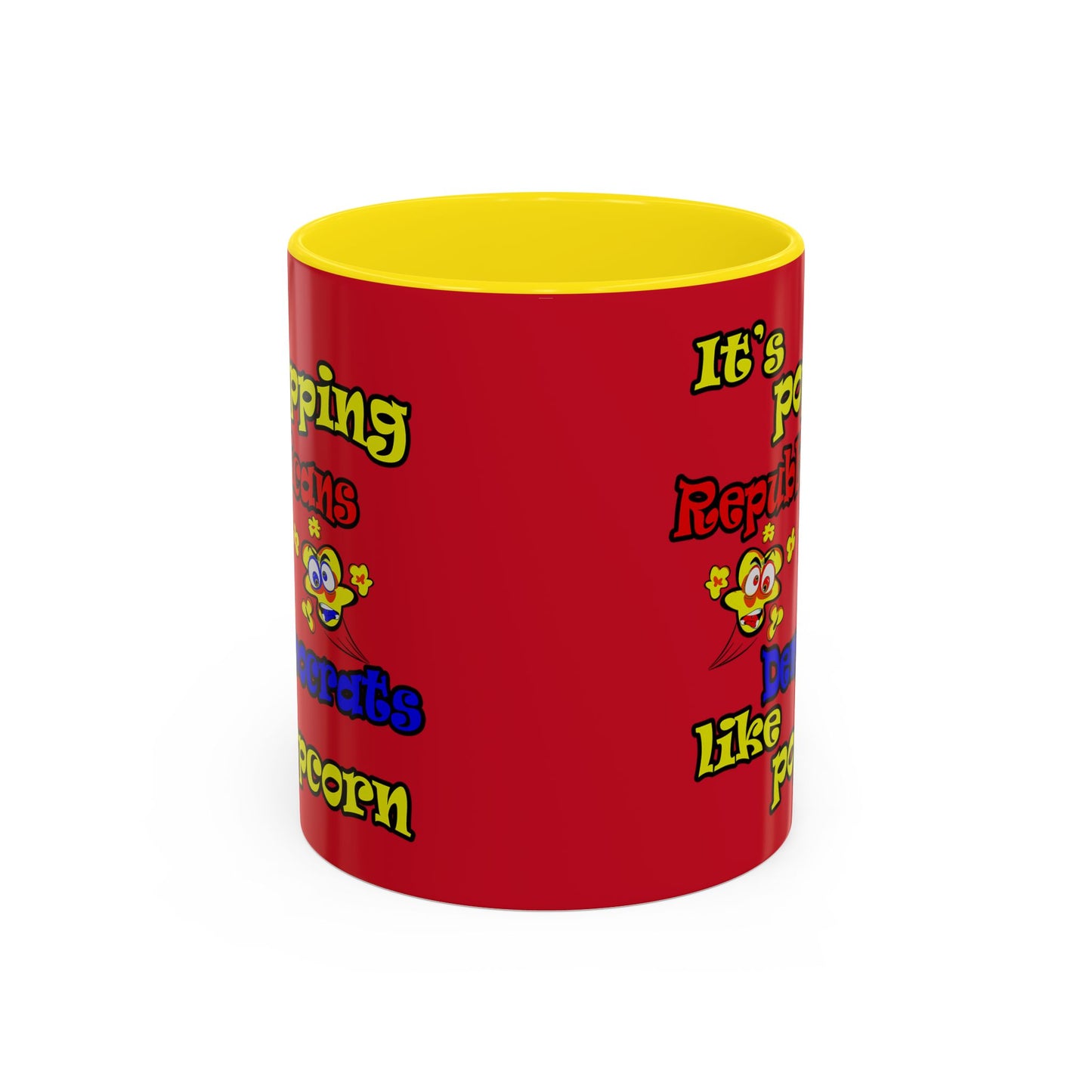 popping like popcorn - Accent Mug (dark red)