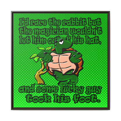 turtle race - framed canvas art (logo green)