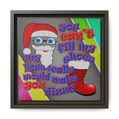 santa's shoes - framed canvas art (rainbow split)