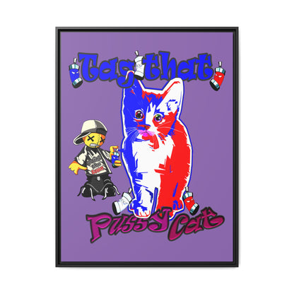 tag that - framed canvas art (light purple)