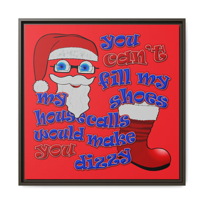 santa's shoes - framed canvas art (red)