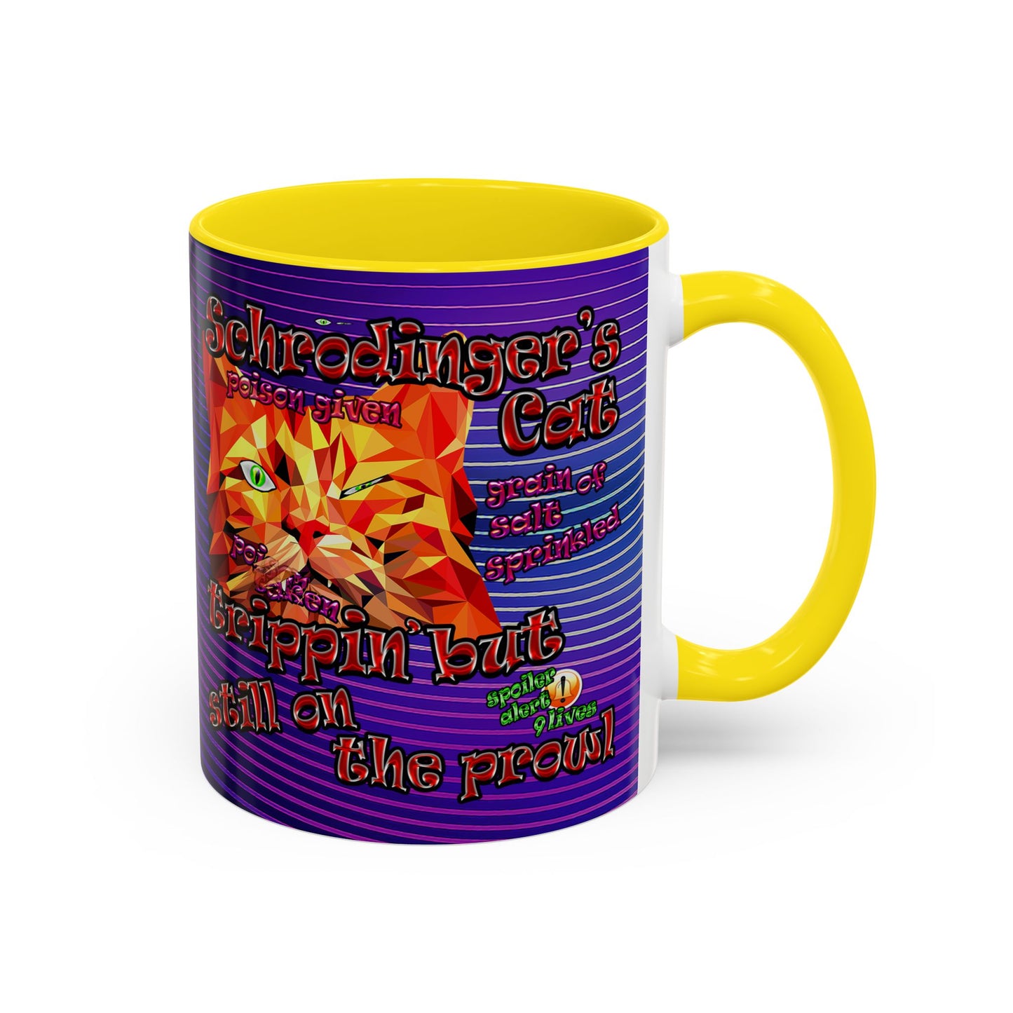 schrodinger's cat - Accent Mug (purple wave)