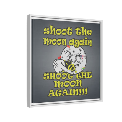 shoot the moon again - framed canvas art (grey-light grey)