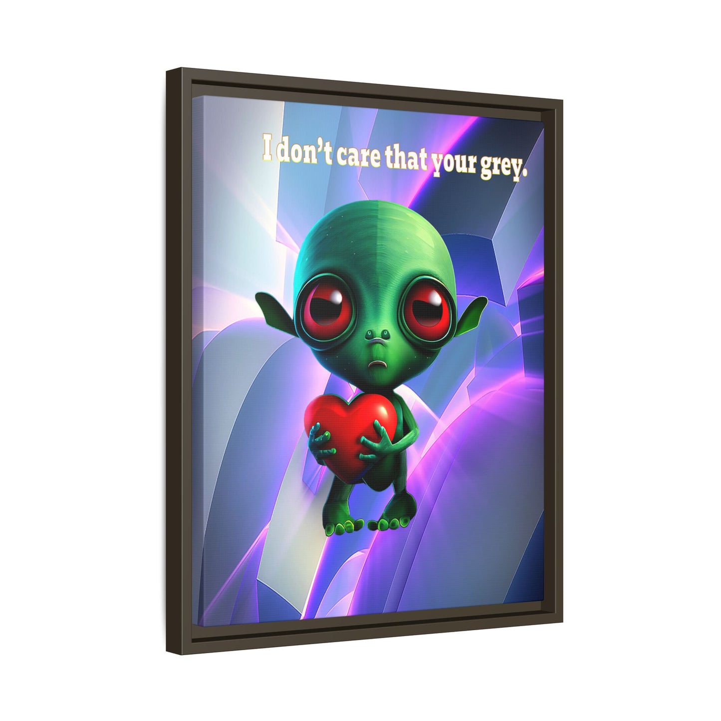 I don't care that your grey - framed canvas art (grey-pink wave)