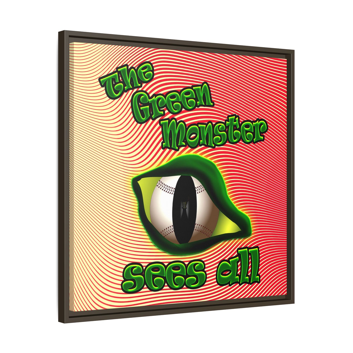 green monster - framed canvas art (yellow-orange wave)