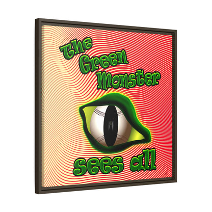 green monster - framed canvas art (yellow-orange wave)