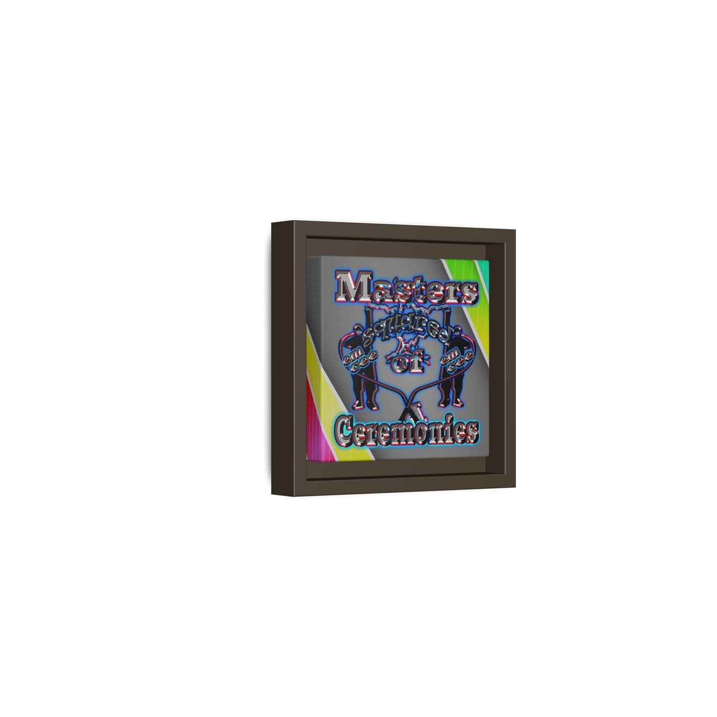 em cee squared - framed canvas art (rainbow split)
