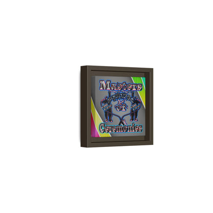 em cee squared - framed canvas art (rainbow split)