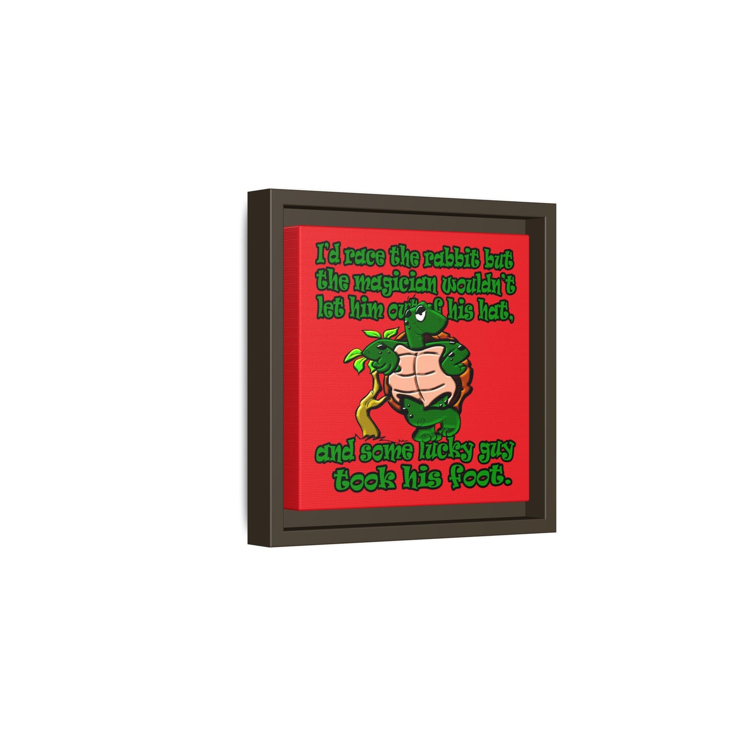 turtle race - framed canvas art (red)