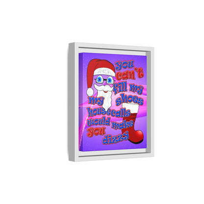 santa's shoes - framed canvas art (purple-pink wave)