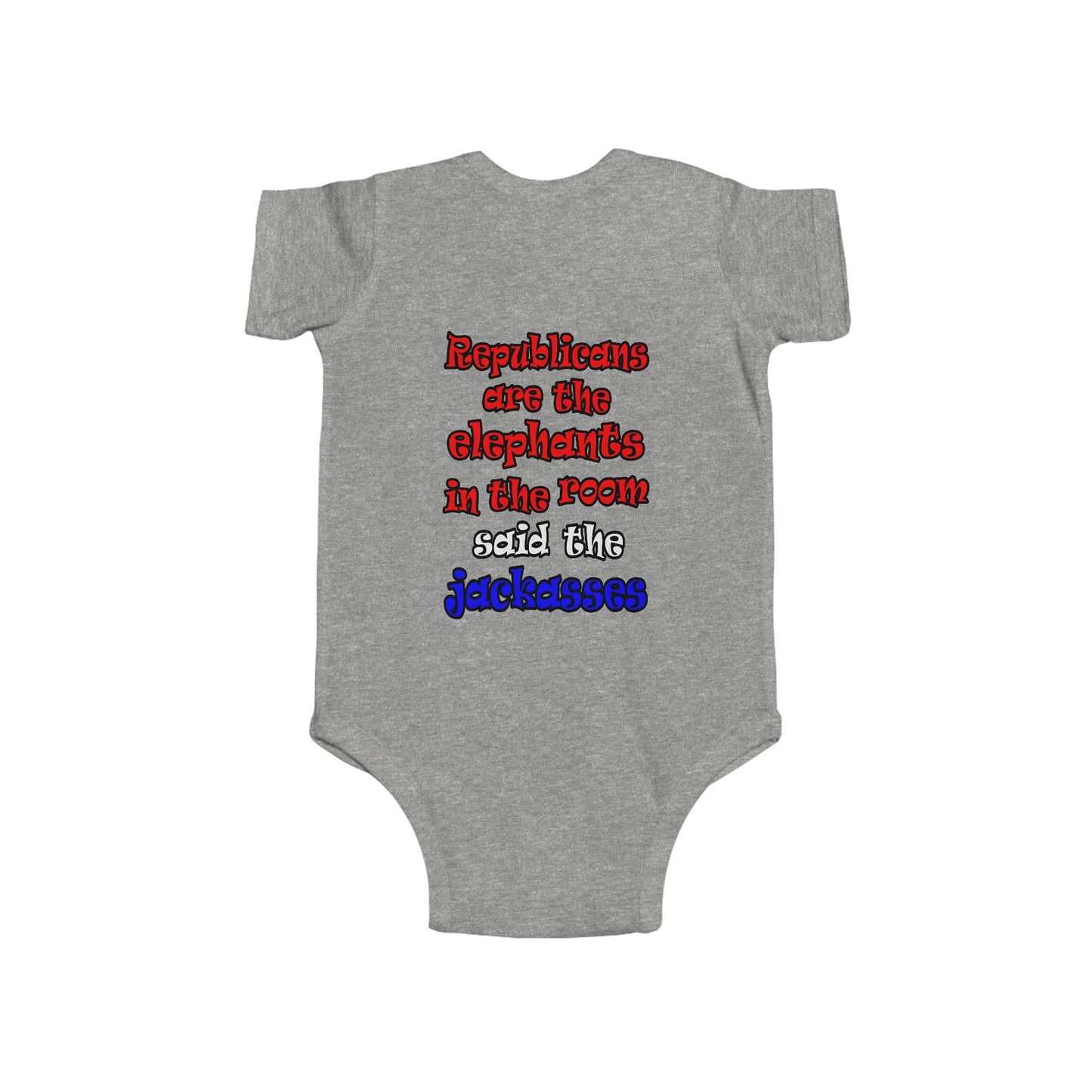 donkeys and elephants - Infant Fine Jersey Bodysuit