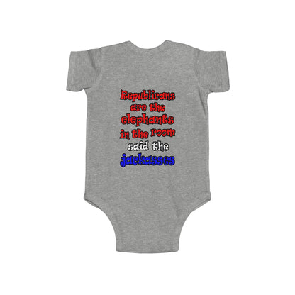 donkeys and elephants - Infant Fine Jersey Bodysuit