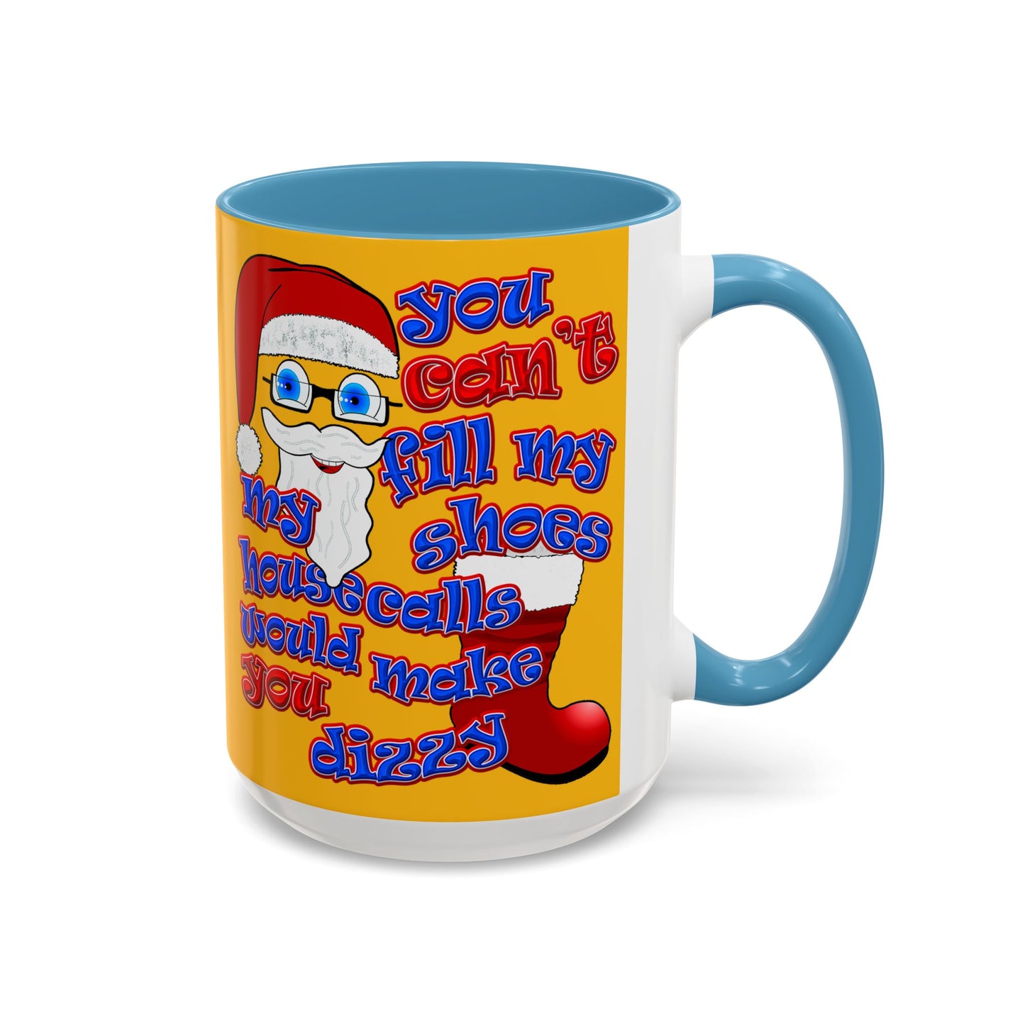 santa's shoes - Accent Mug (yellow)