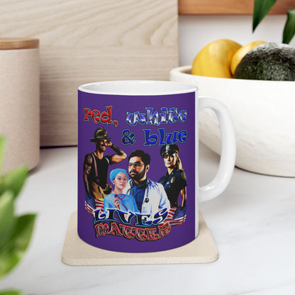 rw&b lives matter - White Mug (purple)