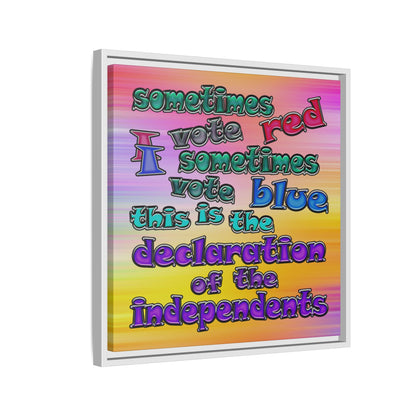 declaration of the independents - framed canvas art (color blur)