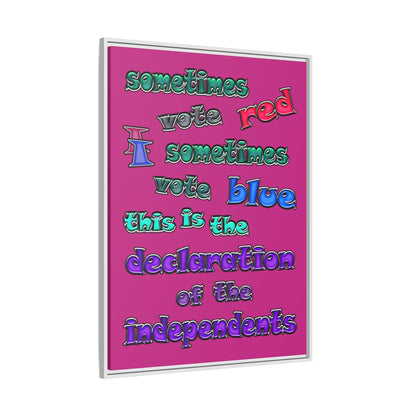 declaration of the independents - framed canvas art (pink)