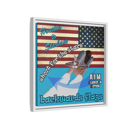 shoot for the stars - framed canvas art (turquoise)