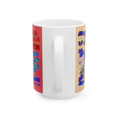 drop the beat - White Mug (yellow-orange wave)