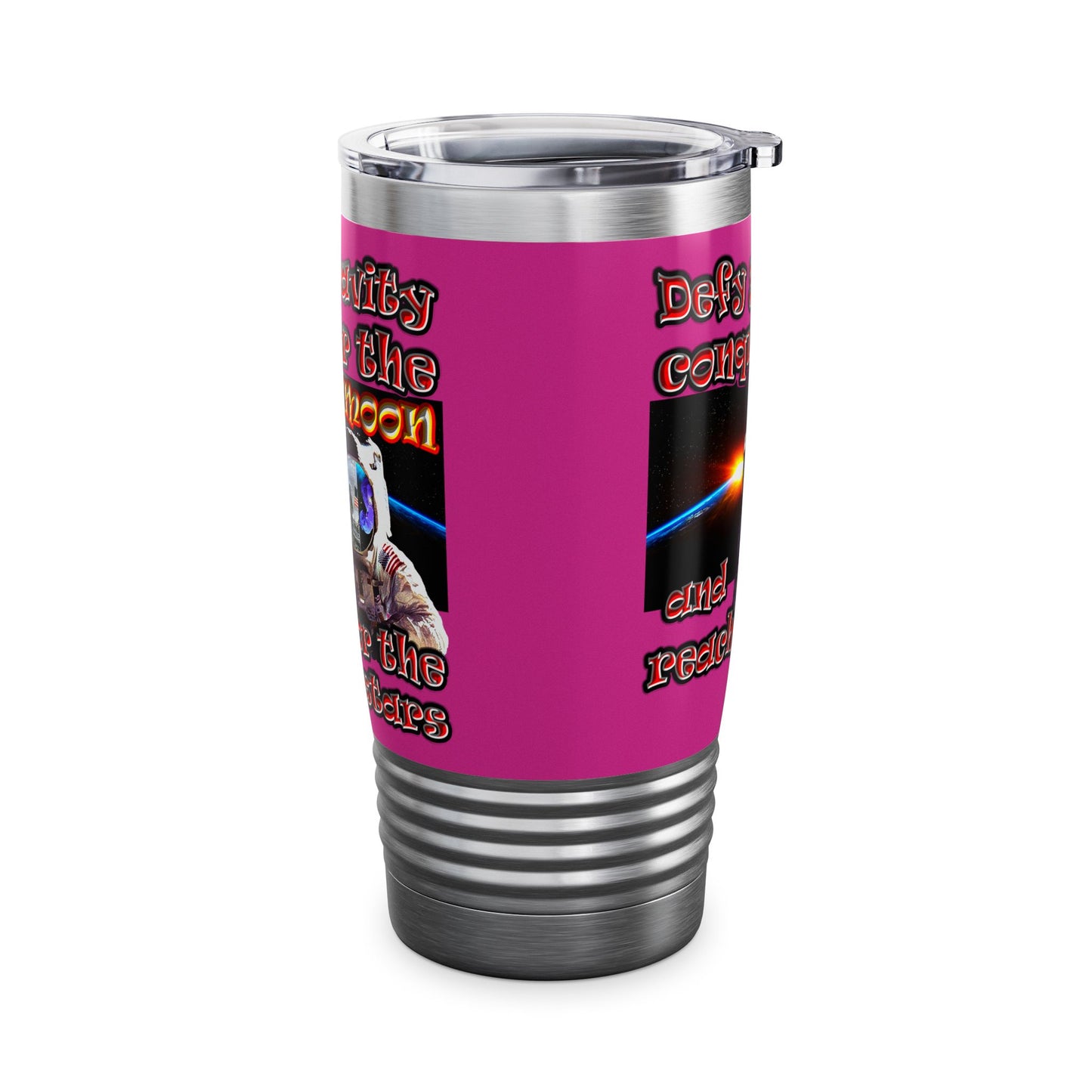 defy conquer reach - Ringneck Tumbler, 20oz (pink)