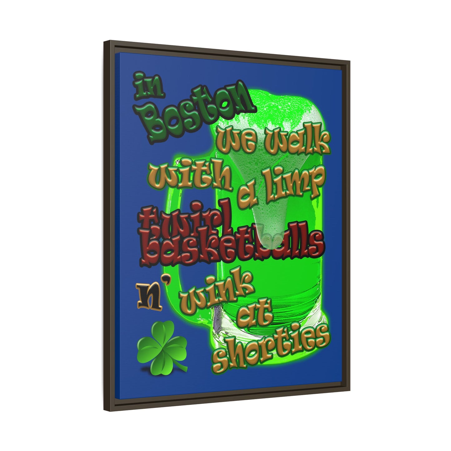 celtics logo - framed canvas art (dark blue)