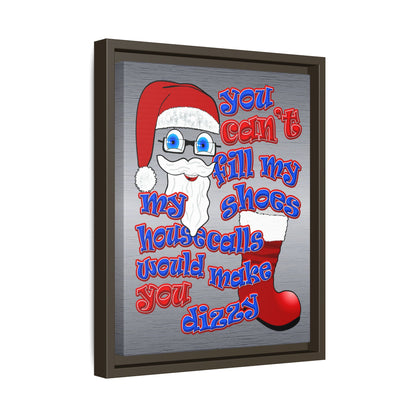 santa's shoes - framed canvas art (brushed nickel)