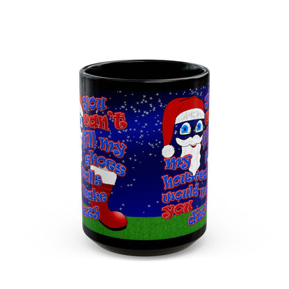 santa's shoes - Black Mug ('snoops' background)
