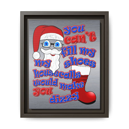 santa's shoes - framed canvas art (brushed nickel)