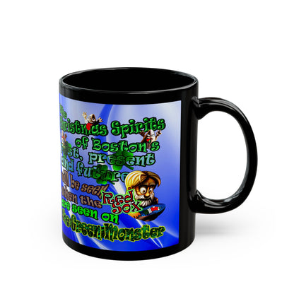 christmas spirits of boston - Black Mug (blue-white wave)
