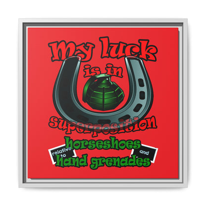 my luck - framed canvas art (red)
